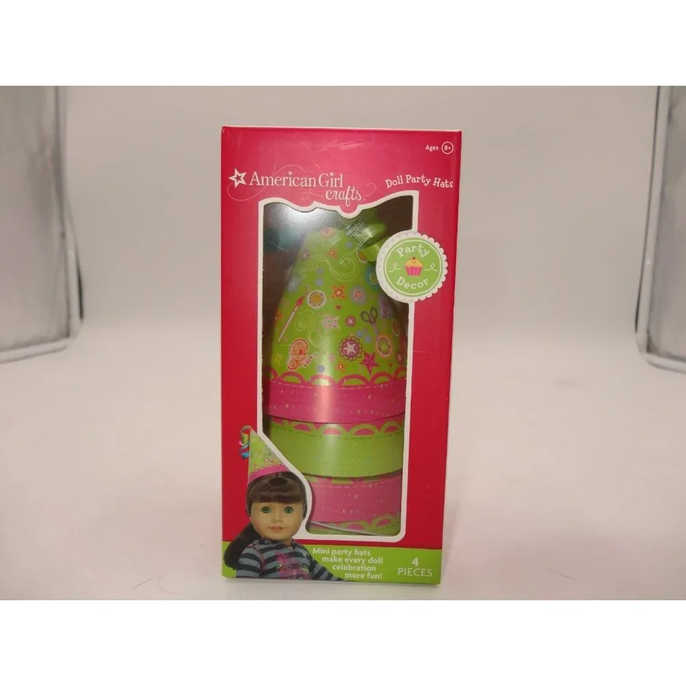 American Girl Crafts 18” Doll Size Party Hats Set Of 4 Party Decor New in the Bo
